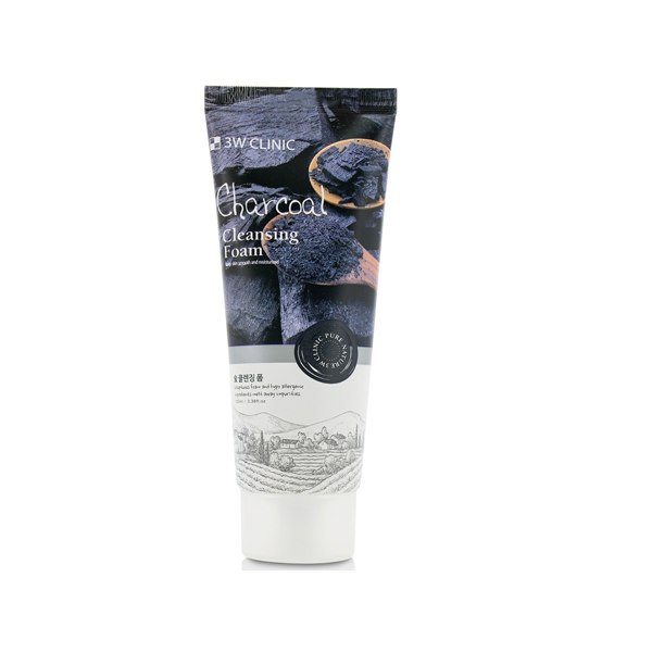 3W-Clinic-Charcoal-Cleansing-Foam-100ml 3W Clinic Charcoal Cleansing Foam 100ml - Image 1