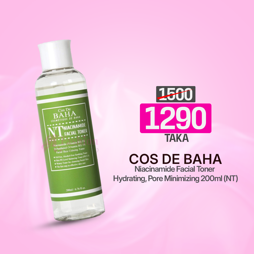 Cos-De-Baha-Niacinamide-Facial-Toner-Hydrating,-Pore-Minimizing-200ml-(NT) Cos De BAHA 10% Niacinamide Booster Serum with 1% Zinc 60ml (N) - Image 1